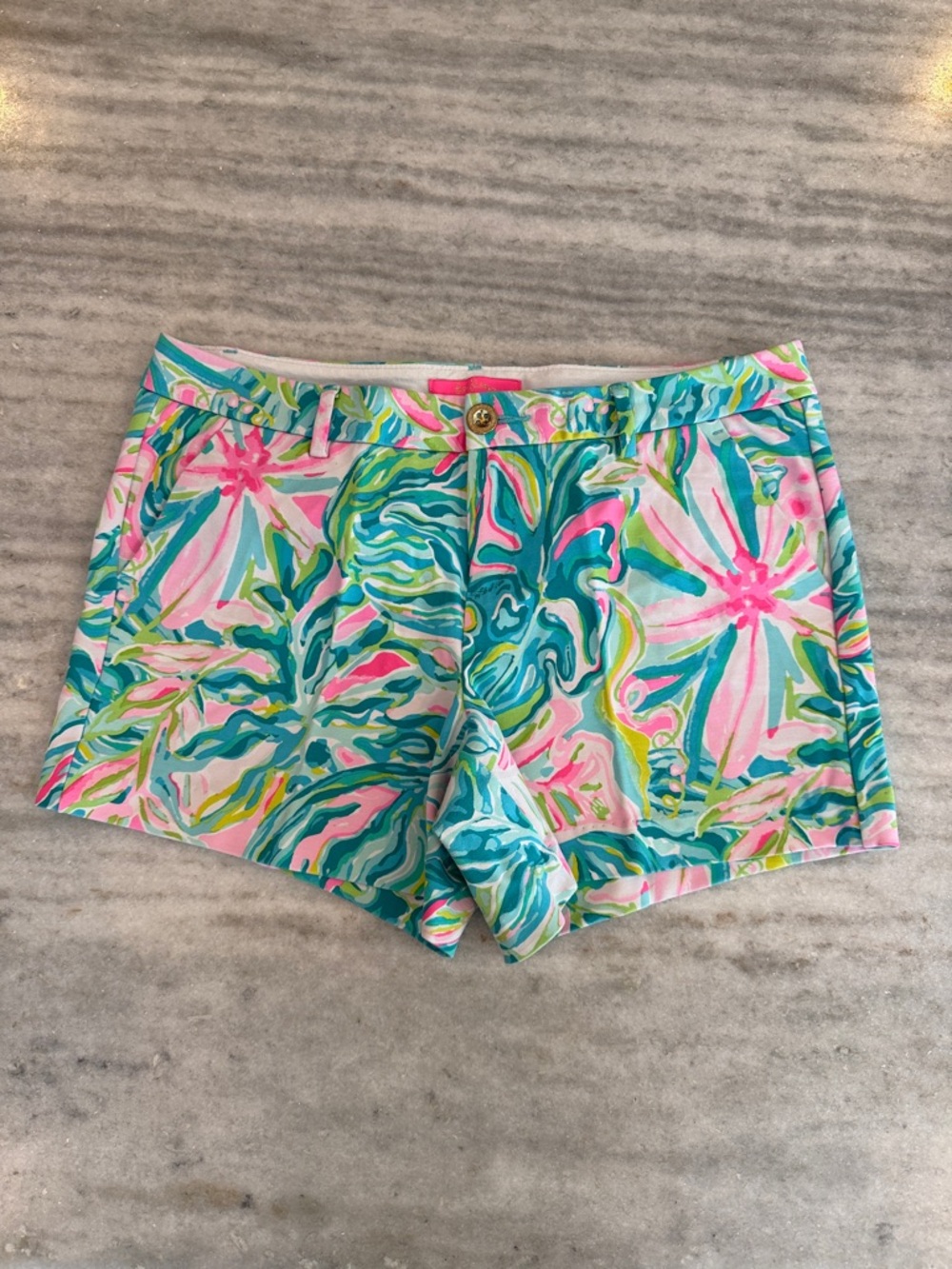 Lilly Pulitzer Callahan One In A Melon Tropical Print Stretch Shorts, Size 10